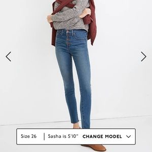 Madewell 10" high-rise skinny jeans in dewitt wash